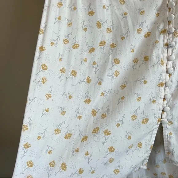 Free People Modern Muse Blouse Ivory Combo Small Button Down Top - Picture 5 of 9